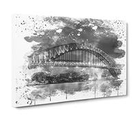 Sydney Australia Harbour Bridge V4 Canvas Print | Gallery Wrapped 30mm Frame Wall Art | 30x20 inches | Ready to Hang | Modern Seascape Picture | Living Room Bedroom Lounge Office