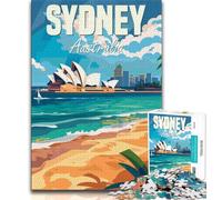 Sydney Australia Jigsaw Puzzles for Teenagers 1000 Piece,Family Game Stress Reliever Difficult Challenge Artists Collection,Fine Art 38x26cm
