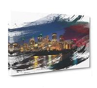 Sydney Australia Skyline at Night V2 Canvas Print | Gallery Wrapped 30mm Frame Wall Art | 30x20 inches | Ready to Hang | Modern Cityscape Picture | Living Room Bedroom Lounge Office