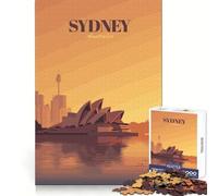 Sydney, Australia Skyline Illustration 1000 Pieces Jigsaw Puzzles for Adults Mental Workout Gentle Engagement Cozy Xmas Gift (50x75cm)