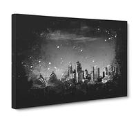 Sydney Australia Skyline Paint Splash Canvas Print for Living Room Bedroom Home Office Décor, Wall Art Picture Ready to Hang, 30 x 20 Inch (76 x 50 cm)