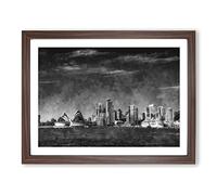 Sydney Australia Skyline Painting Modern Art Framed Print | A3 Walnut Framed Wall Art | Ready to Hang | Modern Cityscape Picture | Living Room Bedroom Lounge Office
