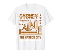 Sydney Australia The Harbor City Famous Australian Landmarks Value Graphic T-Shirt, Men, White, M