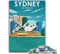 Sydney Australia Travel 1000 Piece Jigsaw Puzzles for Teenagers, Educational Games DIY Toys with Matching Poster And Trivia Sheet for Age 14+ 1000pcs (26x38cm)