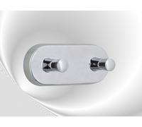 Sydney Chrome 2 Hooks / Double Hooks / Towel Hooks. Metal Chromed (Shiny)
