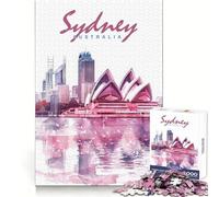 Sydney City Watercolor 1000 Piece Jigsaw Puzzles for Adults Brain Tease Toy Relax Time Perfect Cut Memorable Gift (50x75cm)