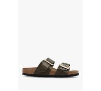 Sydney Cushion Buckle Shiny Snake Sage Two Bar Mules - Taupe Reptile / 39