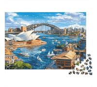 Sydney Harbor Bridge Colourful Sydney Opera House And Bridge 1000 Pieces Jigsaw Puzzles Adults Fun Brainteasing Home Activity 52x38cm/1000pcs