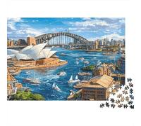 Sydney Harbour Bridge 1000 Piece Jigsaw Puzzle Game Paper Puzzle Night View Jigsaw Puzzle for Adults Family Relaxing Gift 52x38cm/1000pcs