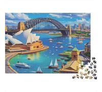 Sydney Harbour Bridge Jigsaw Puzzle for Adults 1000 Piece Jigsaw Puzzle Night View Relaxation Home Decor Gift 52x38cm/1000pcs