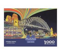 Sydney Harbour Bridge Jigsaw Puzzles Puzzles for Adults Kids. 1000 Piece Neon Arc Whimsical Challenge Toy Educational Games Home Decoration for Adults& Kids Age 14 Years Up 70x50cm/1000pcs
