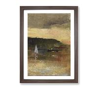 Sydney Harbour By Charles Conder Classic Painting Framed Print | A2 Walnut Framed Wall Art | Ready to Hang | Classic Historical Picture | Living Room Bedroom Lounge Office