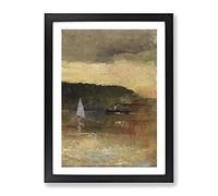 Sydney Harbour By Charles Conder Classic Painting Framed Print | A4 Black Framed Wall Art | Ready to Hang | Classic Historical Picture | Living Room Bedroom Lounge Office