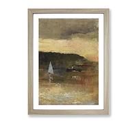 Sydney Harbour By Charles Conder Classic Painting Framed Print | A4 Oak Framed Wall Art | Ready to Hang | Classic Historical Picture | Living Room Bedroom Lounge Office
