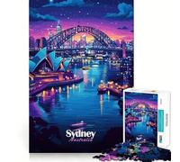 Sydney Harbour Night Jigsaw Puzzles for Adults1000 Pieces Boost Memory Soothing Fun Premium Cut Thoughtful Gift (38x52cm)