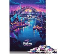 Sydney Harbour Night Puzzle Difficult Hard Paper Rectangular Jigsaw Puzzle for Adult Children Unique 1000pcs (38x26cm)