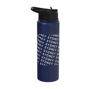 Sydney - Minimalist All Over Repeating Text Australia Lover Stainless Steel Insulated Water Bottle
