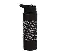 Sydney - Minimalist All Over Repeating Text Australia Lover Stainless Steel Insulated Water Bottle
