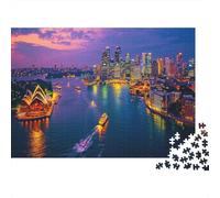 Sydney Night Scene 1000 Pieces Challenge Jigsaw Puzzle for Adults Sydney Night Scene Impossible Puzzles Games Gift Premium Puzzle Relax Puzzles Games Multi Colour 1000pcs (75x50cm)
