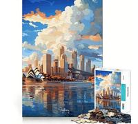 SYDNEY Oil Painting Teenagers 1000 Piece Jigsaw Puzzle Memory Gain Light Relax Design Assembly Wall Art Decor (50x75cm)