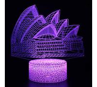 Sydney Opera House 3D Night Light,3D Illusion Lamp 16 Color Change Decor Lamp with Remote Control for Living Bed Room Bar Gifts