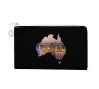 Sydney Opera House Australia Map Canvas Coin Pouch Wallet Slim Purse Card Holder