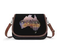 Sydney Opera House Australia Map Crossbody Bag Messenger Purse