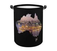 Sydney Opera House Australia Map Laundry Hamper Collapsible Clothes Baskets with Handles Storage Bag