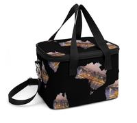 Sydney Opera House Australia Map Lunch Bag Insulated Lunchbox Cooler Cooling Tote for Travel