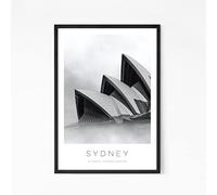 Sydney, Opera House, Australia Travel Print, Minimalist Australia Travel Poster Wall Art, Modern Black & White Chic Home Decor Collection, A3 or A4 Print Only, Unframed (A4)