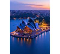 Sydney Opera House Diamond Art Kits Adults, Diamond Painting Australia Crystal Art Kits for Kids Beginners, 5D Full Drill Round Gem Dots Rhinestone Embroidery Paintings Crafts Picture 60x80cm 8b-595