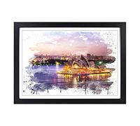 Sydney Opera House Harbour Australia (10) V3 Framed Print | A2 Black Framed Wall Art | Ready to Hang | Modern Nature Picture | Living Room Bedroom Lounge Office