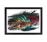 Sydney Opera House Harbour Australia (15) V2 Framed Print | A2 Black Framed Wall Art | Ready to Hang | Modern Nature Picture | Living Room Bedroom Lounge Office