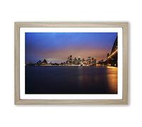 Sydney Opera House Harbour Australia (4) Framed Print | A2 Oak Framed Wall Art | Ready to Hang | Modern Nature Picture | Living Room Bedroom Lounge Office