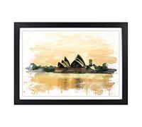 Sydney Opera House Harbour Australia (8) V3 Framed Print | A2 Black Framed Wall Art | Ready to Hang | Modern Nature Picture | Living Room Bedroom Lounge Office