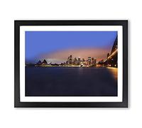 Sydney Opera House Harbour Australia No.4 Modern Framed Wall Art Print, Ready to Hang Picture for Living Room Bedroom Home Office Décor, Black A2 (64 x 46 cm)