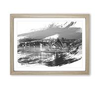Sydney Opera House Harbour Australia Vol.10 V1 Modern Framed Print | A4 Oak Framed Wall Art | Ready to Hang | Modern Nature Picture | Living Room Bedroom Lounge Office