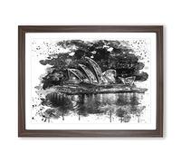 Sydney Opera House Harbour Australia Vol.15 V4 Modern Framed Wall Art Print, Ready to Hang Picture for Living Room Bedroom Home Office Décor, Walnut A2 (64 x 46 cm)
