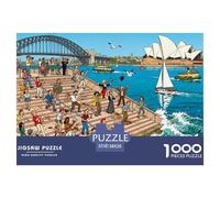 Sydney Opera House Harbour View Wooden Jigsaw Puzzle Waterproof 1000 Piece Puzzles for Adults Impossible Challenging Games