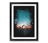Sydney Opera House in Australia Abstract Paint Splash Framed Print | A2 Black Framed Wall Art | Ready to Hang | Abstract Fantasy Picture | Living Room Bedroom Lounge Office