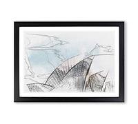Sydney Opera House in Australia in Abstract Framed Print | A2 Black Framed Wall Art | Ready to Hang | Abstract Fantasy Picture | Living Room Bedroom Lounge Office