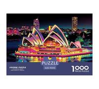 Sydney Opera House Jigsaw Puzzles Puzzles for Adults Kids. 1000 Pieces Night Illumination Whimsical Challenge Toy Educational Game Home Decoration for Educational Games Gifts 70x50cm/1000pcs