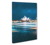 Sydney Opera House Lights Canvas Print | Gallery Wrapped 30mm Frame Wall Art | 30x20 inches | Ready to Hang | Abstract Picture | Living Room Bedroom Lounge Office