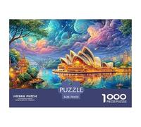 Sydney Opera House Lit Up by A River Under A Starry Sky 1000-Piece Jigsaw Puzzle Dream Building - Perfect for Family Bonding, Adults & Kids 70x50cm/1000pcs