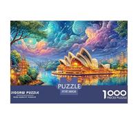 Sydney Opera House Lit Up by A River Under A Starry Sky 1000Pc Jigsaw Puzzle Dream Building - Premium Quality, Great for Adults & Kids 38x26cm/1000pcs