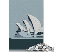 Sydney Opera House Minimalist Art 1000 Pieces Puzzles for Adults, Jigsaw Puzzles 1000 Pieces, DIY Puzzle Toy As Birthday Gifts 1000pcs (75x50cm)