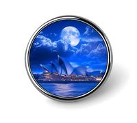 Sydney Opera House Moon Round Brooches Colorful Fashion Button Pins Badge for Backpacks Shirts Scarf