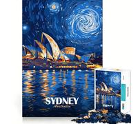 Sydney Opera House Night Art Jigsaw Puzzles 1000 Pieces for Teenagers Think Game Peaceful Time Quality Edge Perfect Present (38x52cm)
