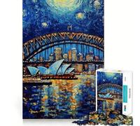 Sydney Opera House Night Jigsaw Puzzles 1000 Piece for Adults Mental Logic Toy Peaceful Fun Firm Cut Cherished Gift (50x75cm)