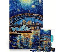 Sydney Opera House Night Jigsaw Puzzles for Teenagers 1000 Pieces Logic Game Home Pastime Precise Cut Festival Gift (38x52cm)